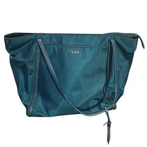 Tumi teal nylon tote bag